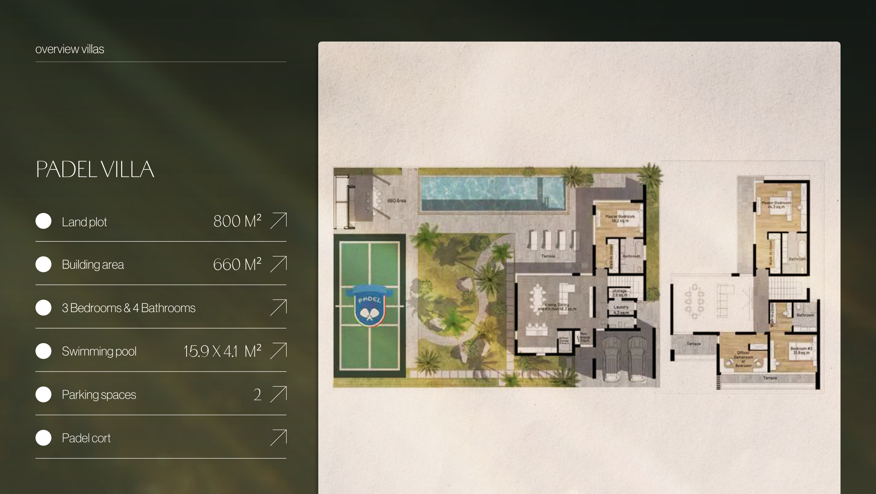 Планировка виллы Type B — Padel Villa